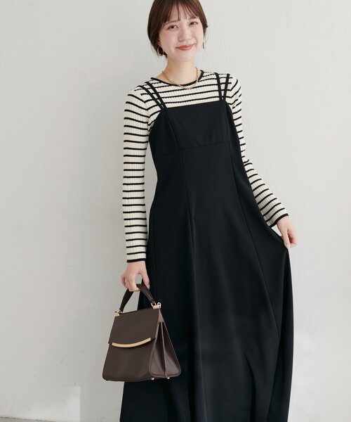 natural couture(ナチュラルクチュール)の「カットジョーゼットキャミワンピース(ワンピース・レディース・グレー/ブラック/ドット/グレイッシュベージュ/チェック/その他2・FREE)」の22枚目の写真