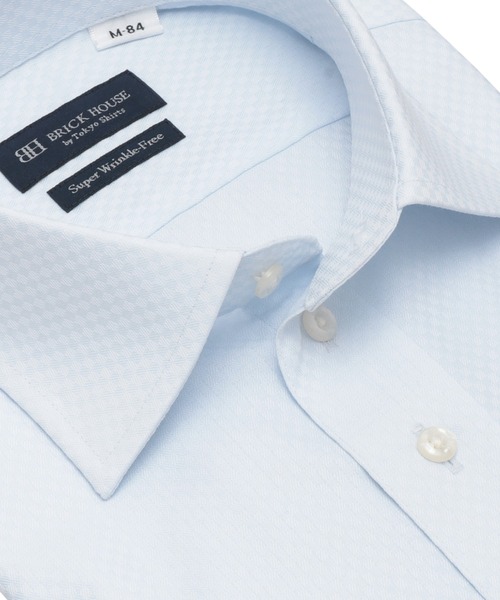 TOKYO SHIRTS（トウキョウシャツ）の「形態安定ノンアイロン ワイド 長袖ビジネスワイシャツ（ビジネスシャツ・メンズ・サックスブルー・首回り37cm-裄丈80cm/首回り39cm-裄丈80cm/首回り39cm-裄丈84cm/首回り41cm-裄丈82cm/首回り41cm-裄丈86cm/首回り42cm-裄丈82cm/首回り42cm-裄丈86cm/首回り43cm-裄丈86cm/首回り37cm-裄丈84cm/首回り43cm-裄丈82cm）」の2枚目の写真