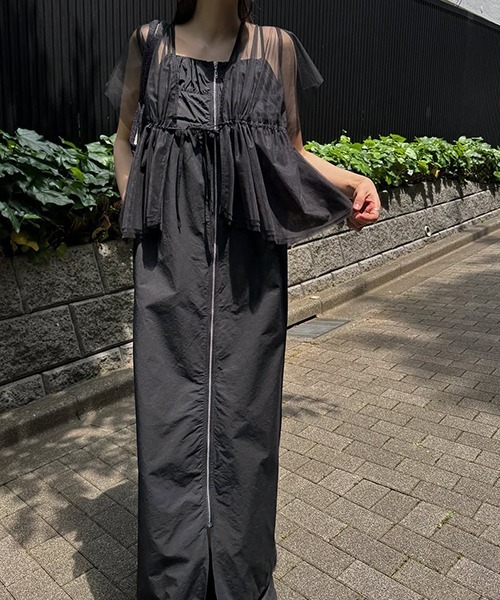 WILLFULLY（ウィルフリー）の「patchwork back pocket nylon camisole