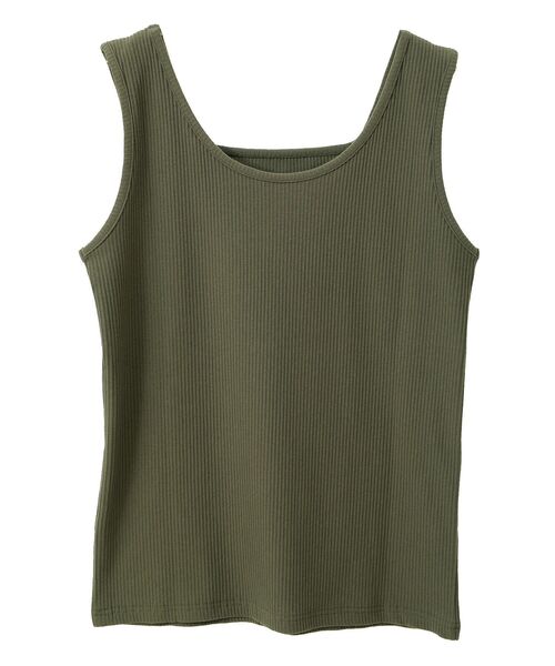 Green　Parks（グリーンパークス）の「前後2WAY リブタンクトップⅡ（タンクトップ・レディース・レッド/カーキ/アイボリー/ブラック・FREE）」の22枚目の写真