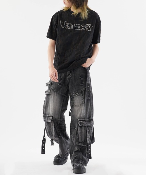 パンツ RAN select Belt cargo black denim パンツ RAN select Belt cargo black denim 即納】RAN select