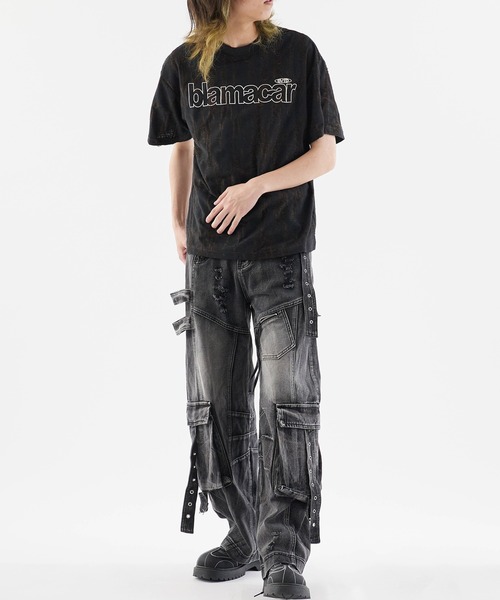 パンツ RAN select Belt cargo black denim 即納】RAN select Belt cargo black denim | 韓国ファッション