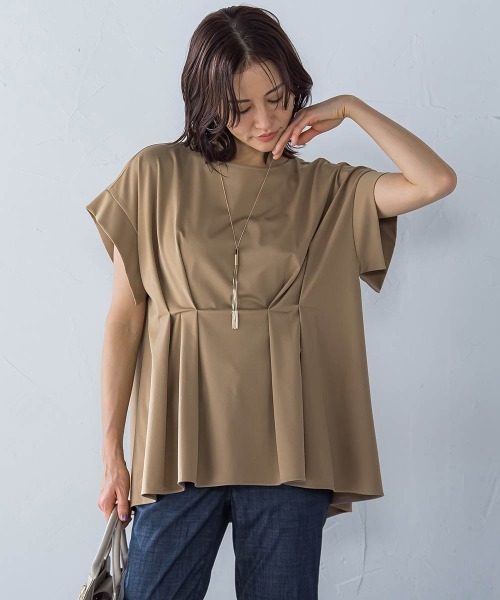 LAUTREAMONT（ロートレアモン）の「ペプラム風タックカットソー≪洗濯機で洗える≫（Tシャツ/カットソー・レディース・キャメル/ブラック/オフホワイト・9号）」の19枚目の写真