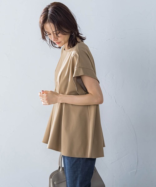 LAUTREAMONT（ロートレアモン）の「ペプラム風タックカットソー≪洗濯機で洗える≫（Tシャツ/カットソー・レディース・キャメル/ブラック/オフホワイト・9号）」の20枚目の写真