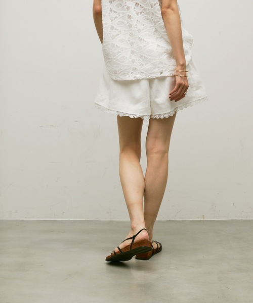 セール】Lace detail Bermuda pants / レースディテール