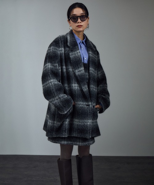 SALON adam et rope'（サロン アダム エ ロペ）の「BALLIシャギージャケットコート / セットアップ対応（その他アウター・レディース・イエロー系その他/グレー系その他・FREE）」の6枚目の写真