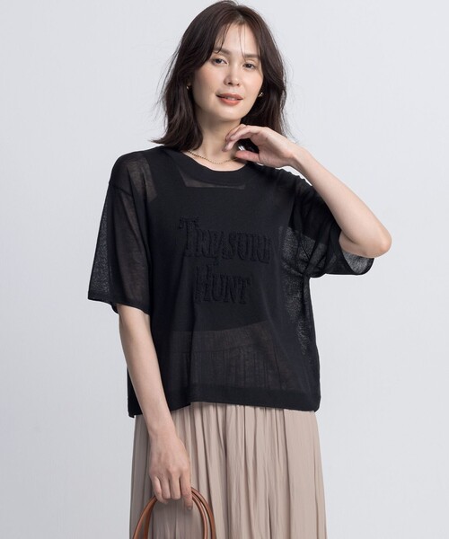 組曲(クミキョク)の「Hunter Tee ニット(ニット/セーター・レディース・ローズ系/ホワイト系/ブラック系・F)」の2枚目の写真