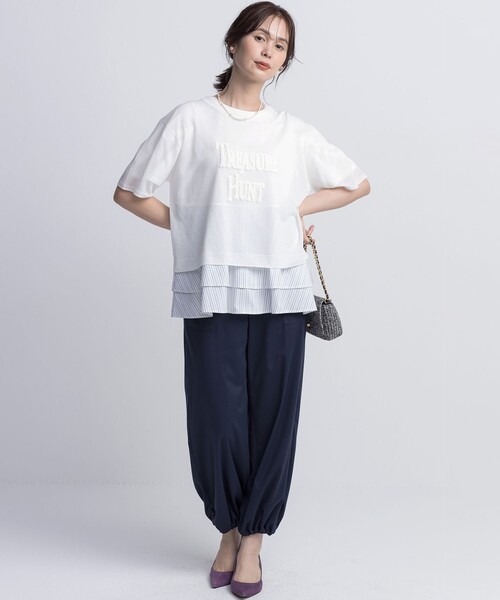 組曲(クミキョク)の「Hunter Tee ニット(ニット/セーター・レディース・ローズ系/ホワイト系/ブラック系・F)」の9枚目の写真