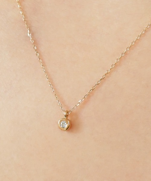 TAKE-UP（テイクアップ）の「【WEB限定商品】K18 ダイヤモンド ソリティアネックレス ( PG)（ネックレス・レディース・ピンクゴールド・FREE）」の2枚目の写真