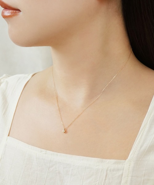 TAKE-UP（テイクアップ）の「【WEB限定商品】K18 ダイヤモンド ソリティアネックレス ( PG)（ネックレス・レディース・ピンクゴールド・FREE）」の4枚目の写真