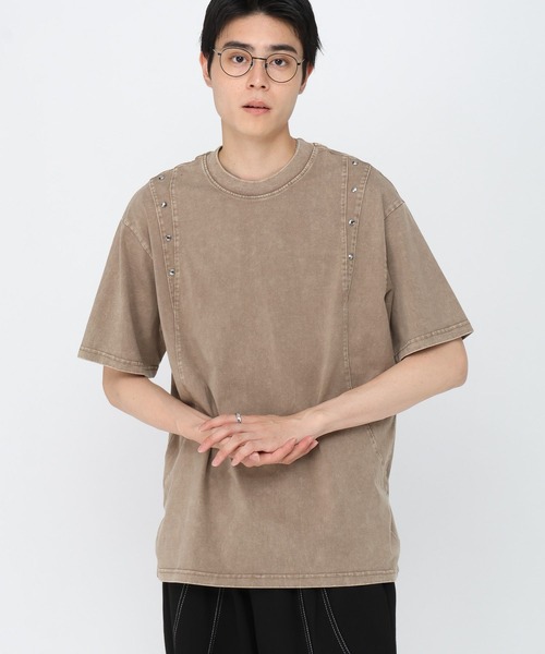 3.3 Field Trip （3.3フィールドトリップ）の「3.3 Field Trip／切り替えスタッズＴ（Tシャツ/カットソー・メンズ・チャコール/ブラック・MEDIUM/LARGE）」の19枚目の写真