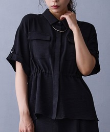 NICOLE white | ウエストドロスト半袖シャツ(シャツ/ブラウス)