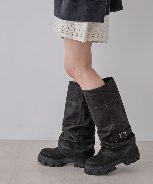 JEANASIS（ジーナシス）の「ルーズFITロングブーツ/581263（ブーツ・レディース・ブラウン/ブラック・MEDIUM/LARGE）」の17枚目の写真