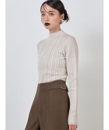 グラデーションリブカラーニット