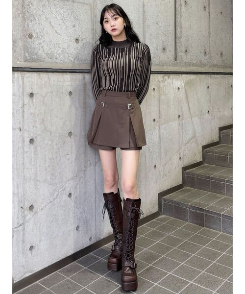 MURUA（ムルーア）の「グラデーションリブカラーニット（ニット/セーター・レディース・ホワイト/ブラック/ブラウン/ベージュ・FREE）」の12枚目の写真