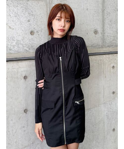 MURUA（ムルーア）の「グラデーションリブカラーニット（ニット/セーター・レディース・ホワイト/ブラック/ブラウン/ベージュ・FREE）」の13枚目の写真