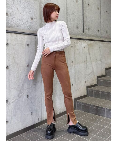 MURUA（ムルーア）の「グラデーションリブカラーニット（ニット/セーター・レディース・ホワイト/ブラック/ブラウン/ベージュ・FREE）」の16枚目の写真