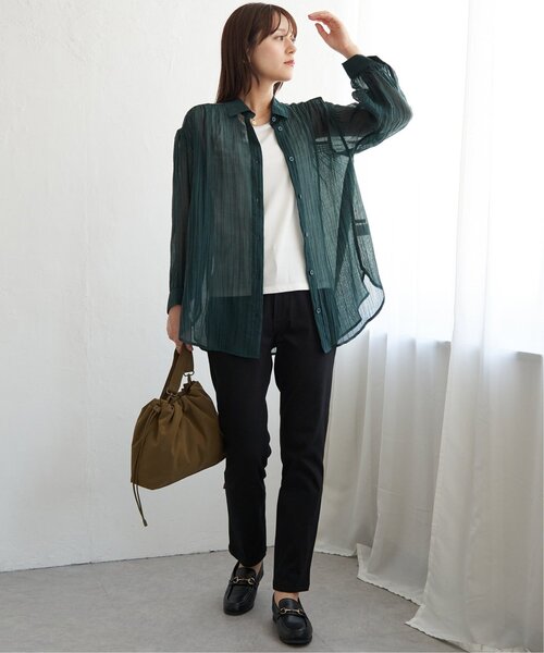 【美品】シャーリングシャツ　5/3まで シアーバックシャーリングシャツ（シャツ/ブラウス）｜ikka