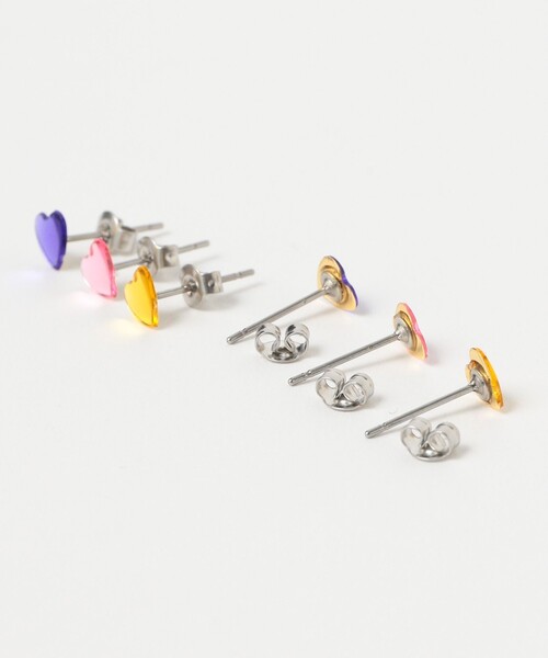 Ray BEAMS（レイビームス）の「カラー ハート ピアス セット（ピアス（両耳用）・レディース・その他1/その他・ONE SIZE）」の4枚目の写真