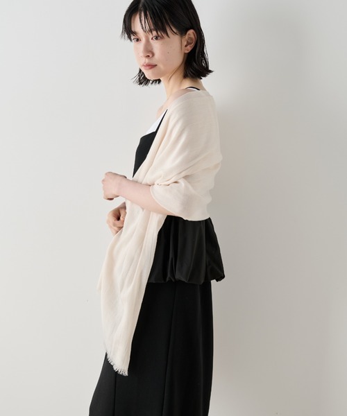 Shelly island（シェリーアイランド）の「シアー大判ストール（ストール/ショール・レディース・ホワイト/ブラウン/レッド・FREE）」の17枚目の写真