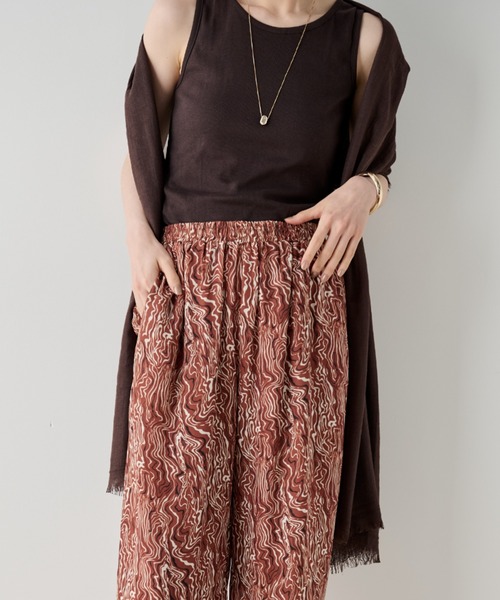 Shelly island（シェリーアイランド）の「シアー大判ストール（ストール/ショール・レディース・ホワイト/ブラウン/レッド・FREE）」の9枚目の写真