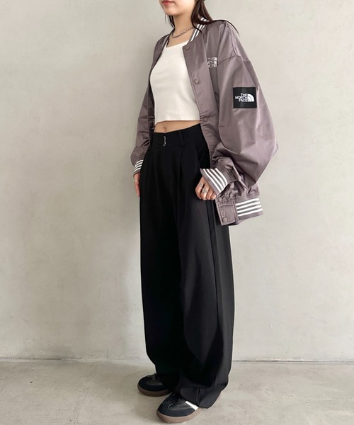 THE NORTH FACE（ザノースフェイス）の「国内未発売 THE NORTH FACE(ザ・ノースフェイス)/ロゴ刺繍 ワッペン スタジャン ジャケット/SPORTY BOMBER JACKET（ブルゾン・レディース・ネイビー/ブラウン/オフホワイト・S/M/L/XL/XXL）」の15枚目の写真