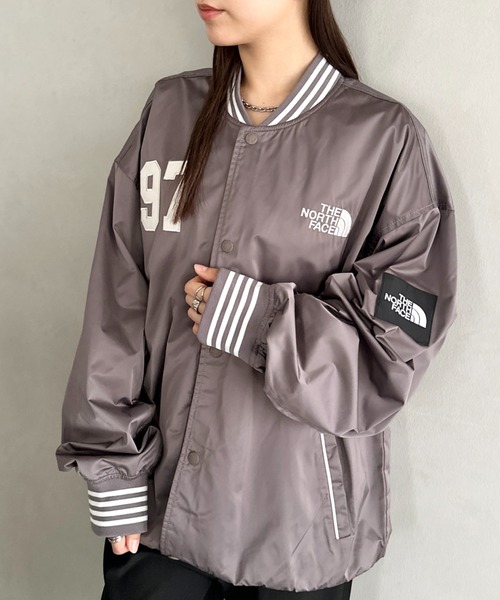 THE NORTH FACE（ザノースフェイス）の「国内未発売 THE NORTH FACE(ザ・ノースフェイス)/ロゴ刺繍 ワッペン スタジャン ジャケット/SPORTY BOMBER JACKET（ブルゾン・レディース・ネイビー/ブラウン/オフホワイト・S/M/L/XL/XXL）」の20枚目の写真
