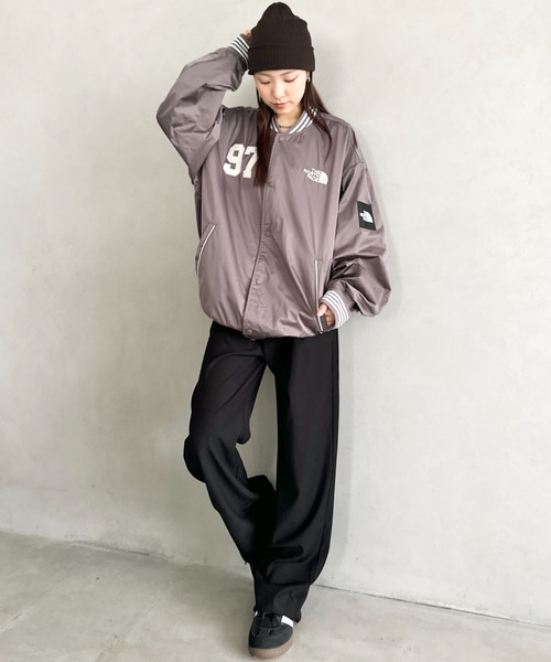 THE NORTH FACE（ザノースフェイス）の「国内未発売 THE NORTH FACE(ザ・ノースフェイス)/ロゴ刺繍 ワッペン スタジャン ジャケット/SPORTY BOMBER JACKET（ブルゾン・レディース・ネイビー/ブラウン/オフホワイト・S/M/L/XL/XXL）」の17枚目の写真