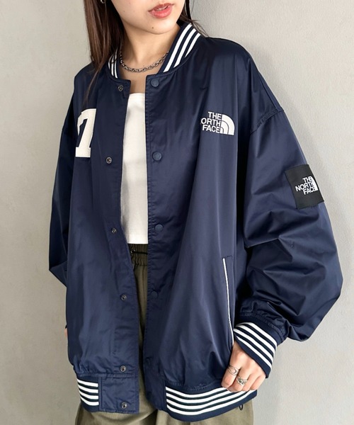 THE NORTH FACE（ザノースフェイス）の「国内未発売 THE NORTH FACE(ザ・ノースフェイス)/ロゴ刺繍 ワッペン スタジャン ジャケット/SPORTY BOMBER JACKET（ブルゾン・レディース・ネイビー/ブラウン/オフホワイト・S/M/L/XL/XXL）」の11枚目の写真