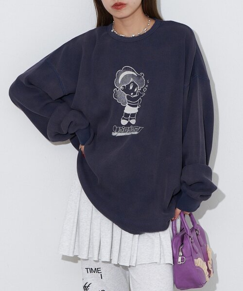 RePRODUCTION LABEL(リプロダクションレーベル)の「【RePRODUCTION LABEL / リプロダクションレーベル】フェードクルーネックサーマルロンT(Tシャツ/カットソー・レディース・ネイビー/ピンク/グレー/チャコールグレー・FREE)」の6枚目の写真