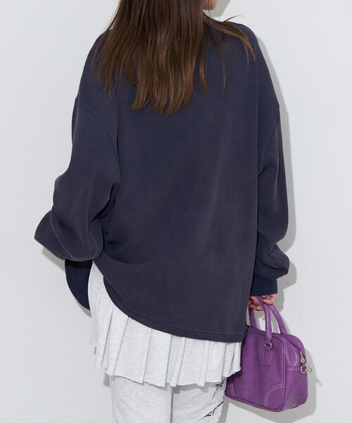 RePRODUCTION LABEL(リプロダクションレーベル)の「【RePRODUCTION LABEL / リプロダクションレーベル】フェードクルーネックサーマルロンT(Tシャツ/カットソー・レディース・ネイビー/ピンク/グレー/チャコールグレー・FREE)」の9枚目の写真