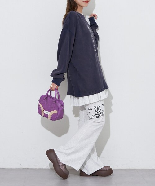 RePRODUCTION LABEL(リプロダクションレーベル)の「【RePRODUCTION LABEL / リプロダクションレーベル】フェードクルーネックサーマルロンT(Tシャツ/カットソー・レディース・ネイビー/ピンク/グレー/チャコールグレー・FREE)」の12枚目の写真