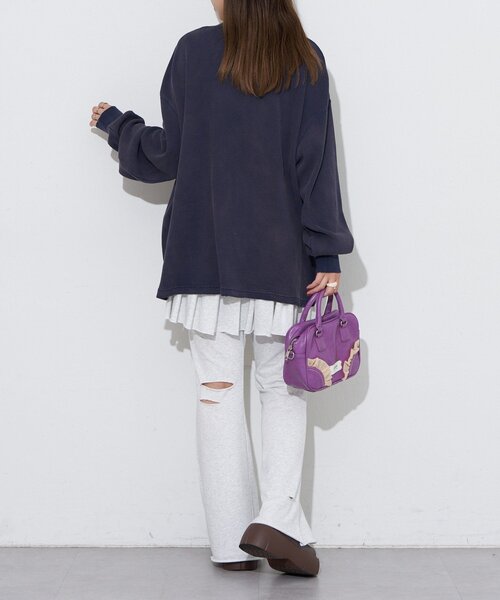 RePRODUCTION LABEL(リプロダクションレーベル)の「【RePRODUCTION LABEL / リプロダクションレーベル】フェードクルーネックサーマルロンT(Tシャツ/カットソー・レディース・ネイビー/ピンク/グレー/チャコールグレー・FREE)」の13枚目の写真