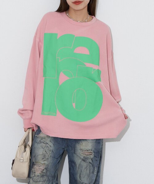 RePRODUCTION LABEL(リプロダクションレーベル)の「【RePRODUCTION LABEL / リプロダクションレーベル】フェードクルーネックサーマルロンT(Tシャツ/カットソー・レディース・ネイビー/ピンク/グレー/チャコールグレー・FREE)」の15枚目の写真