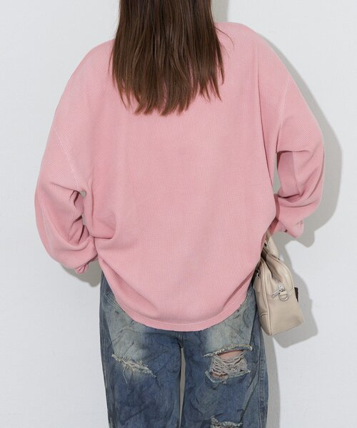 RePRODUCTION LABEL(リプロダクションレーベル)の「【RePRODUCTION LABEL / リプロダクションレーベル】フェードクルーネックサーマルロンT(Tシャツ/カットソー・レディース・ネイビー/ピンク/グレー/チャコールグレー・FREE)」の17枚目の写真