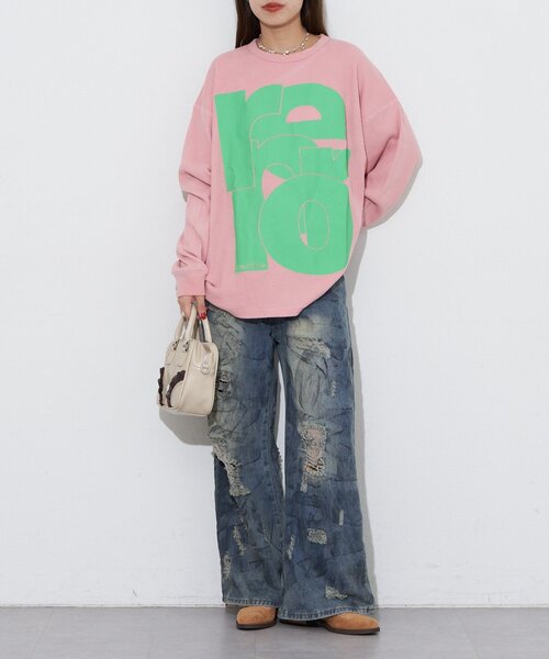 RePRODUCTION LABEL(リプロダクションレーベル)の「【RePRODUCTION LABEL / リプロダクションレーベル】フェードクルーネックサーマルロンT(Tシャツ/カットソー・レディース・ネイビー/ピンク/グレー/チャコールグレー・FREE)」の18枚目の写真