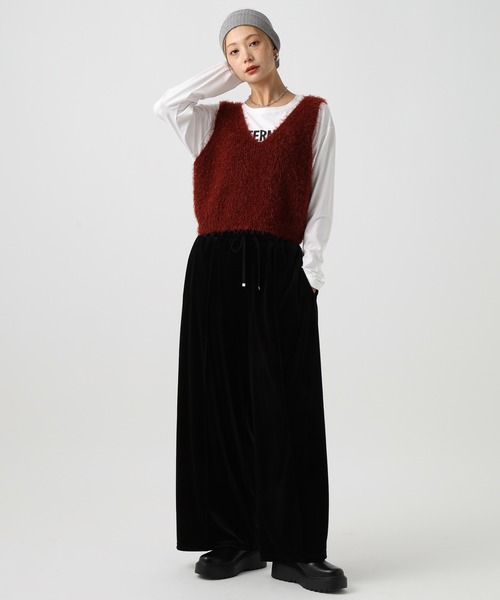 BAYFLOW（ベイフロー）の「[前後2WAY]ショートファーベスト（ベスト・レディース・ブラック/アイボリー/ボルドー/ライトグレー・FREE）」の10枚目の写真