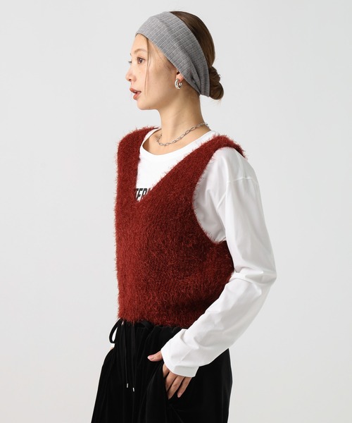 BAYFLOW（ベイフロー）の「[前後2WAY]ショートファーベスト（ベスト・レディース・ブラック/アイボリー/ボルドー/ライトグレー・FREE）」の14枚目の写真