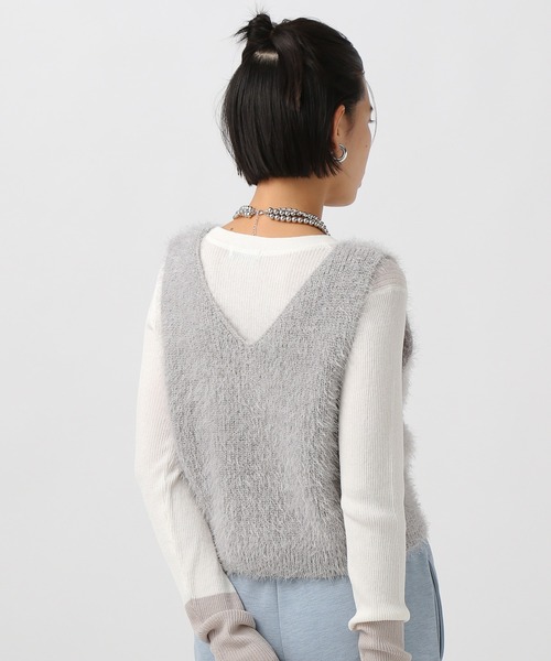 BAYFLOW（ベイフロー）の「[前後2WAY]ショートファーベスト（ベスト・レディース・ブラック/アイボリー/ボルドー/ライトグレー・FREE）」の12枚目の写真