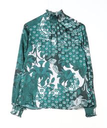 テッドベーカー◇TED BAKER　シフォンブラウス【M】ボタニカル　リーフ柄 テッドベイカー TED BAKER シャツ カットソー ブラウス 花柄