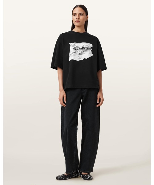 ALLSAINTS(オールセインツ)の「AMELIE SCRUNCH GRAPHIC T-SHIRT | AMELIE スクランチ グラフィック Tシャツ(Tシャツ/カットソー・レディース・ブラック・XS/S/M/L)」の4枚目の写真