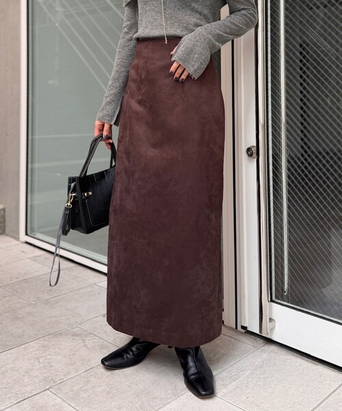 セール】《セットアップ対応》フェイクスエードハイウエストタイト