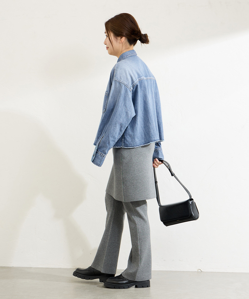JOURNAL STANDARD(ジャーナルスタンダード)の「《追加》ライトオンスデニムクロップドシャツ(シャツ/ブラウス・レディース・キャメル/ブルー系その他・FREE)」の11枚目の写真
