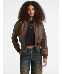 Guess(QX)GUESS Originals Pu Leather Aviator Bomber(~^[WPbg)