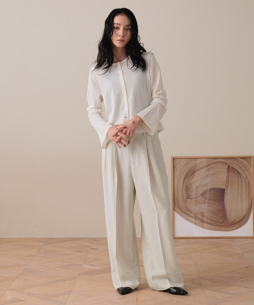 LOWRYS FARM（ローリーズファーム）の「ＴＲワイドパンツ  571460（スラックス・レディース・ブラック/チャコールグレー/アイボリー/ブラウン・LARGE/MEDIUM/SMALL）」の18枚目の写真