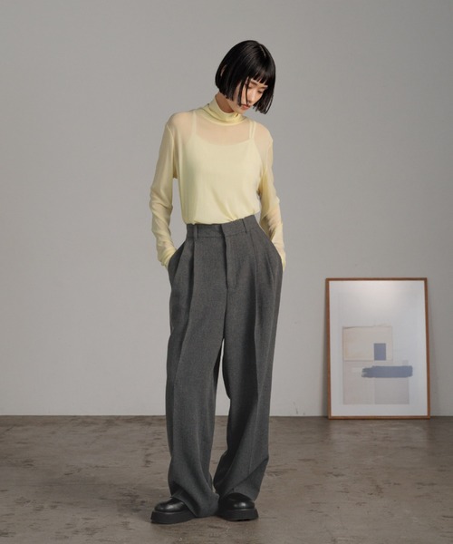 LOWRYS FARM（ローリーズファーム）の「ＴＲワイドパンツ  571460（スラックス・レディース・ブラック/チャコールグレー/アイボリー/ブラウン・LARGE/MEDIUM/SMALL）」の21枚目の写真