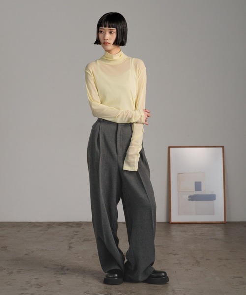 LOWRYS FARM（ローリーズファーム）の「ＴＲワイドパンツ  571460（スラックス・レディース・ブラック/チャコールグレー/アイボリー/ブラウン・LARGE/MEDIUM/SMALL）」の20枚目の写真