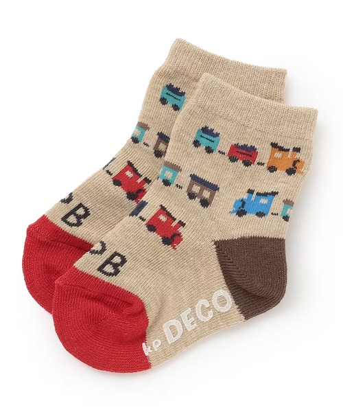 KP DECO（ケーピーデコ）の「電車柄 ソックス（ソックス/靴下・キッズ・グレー系その他/ベージュ・11cm/14cm/16cm/18cm）」の2枚目の写真