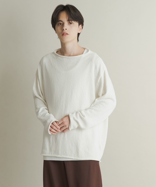 SENSE OF PLACE by URBAN RESEARCH（センスオブプレイスバイアーバンリサーチ）の「コットンタッチロールネックニット（ニット/セーター・メンズ・オフホワイト/ダークグレー/ベージュ/パープル・MEDIUM/LARGE）」の2枚目の写真