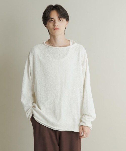 SENSE OF PLACE by URBAN RESEARCH（センスオブプレイスバイアーバンリサーチ）の「コットンタッチロールネックニット（ニット/セーター・メンズ・オフホワイト/ダークグレー/ベージュ/パープル・MEDIUM/LARGE）」の5枚目の写真